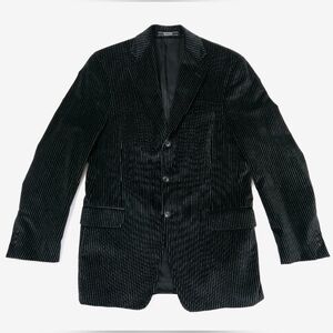 Arnold Brant Black And White Pinstriped Cotton Velvet Blazer Men's 40 Reg